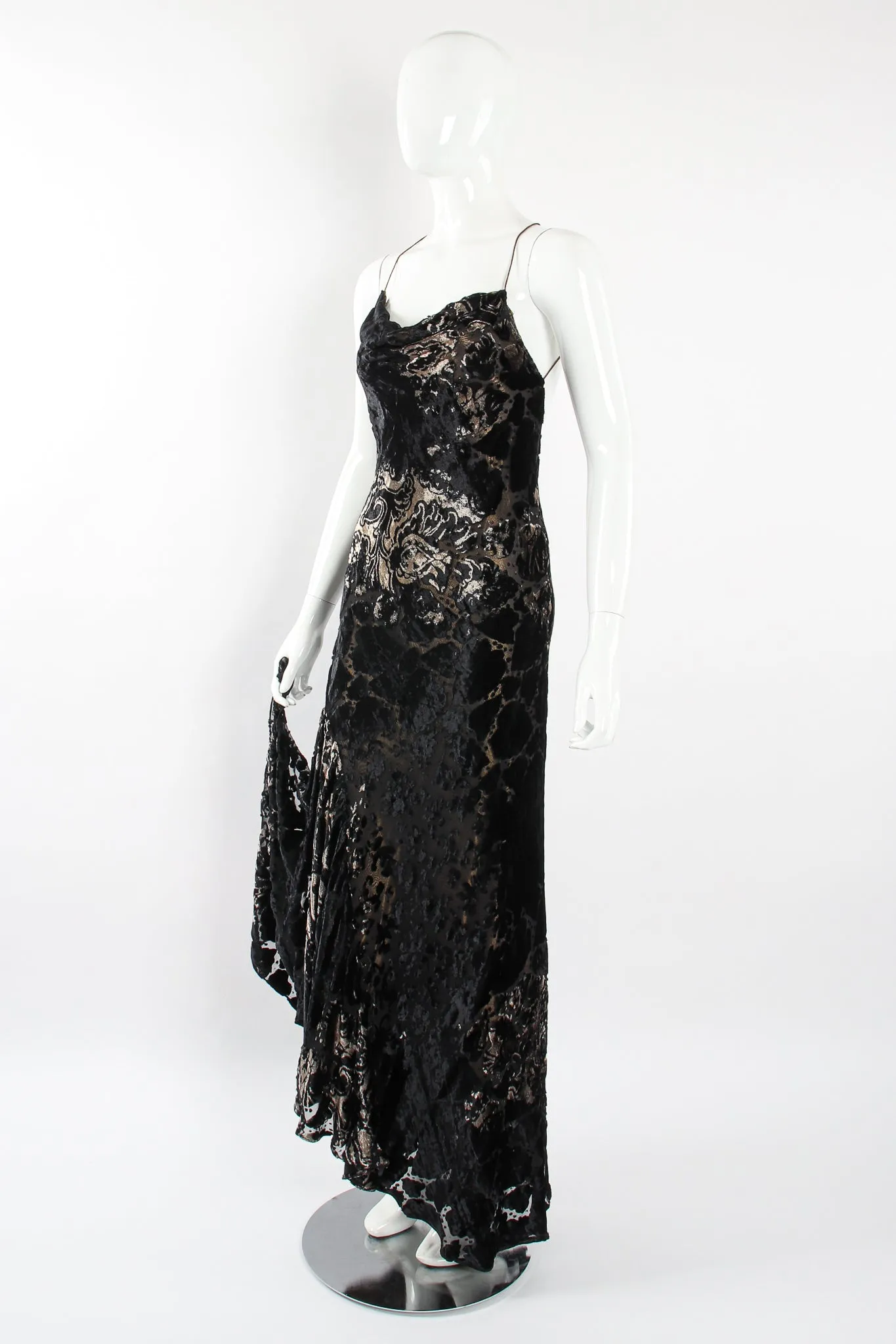 Layered Velvet Burnout Gown