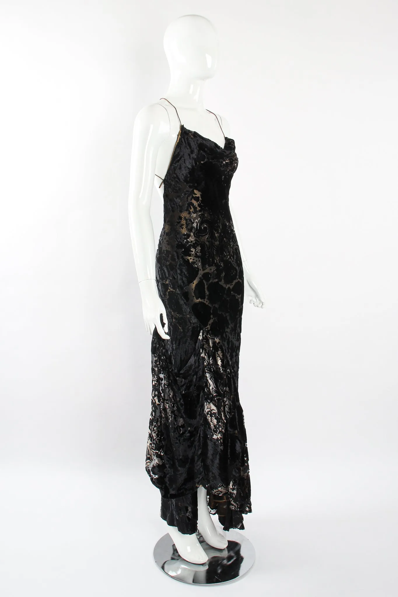 Layered Velvet Burnout Gown
