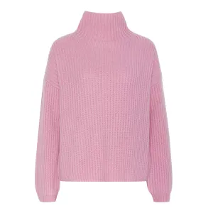 LONA Cashmere/Wool Turtleneck Sweater in Blush