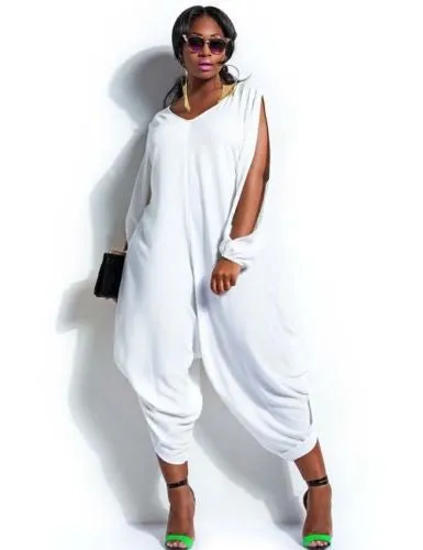 Long Sleeve Harem Romper Playsuit  Plus Size 5 Colors
