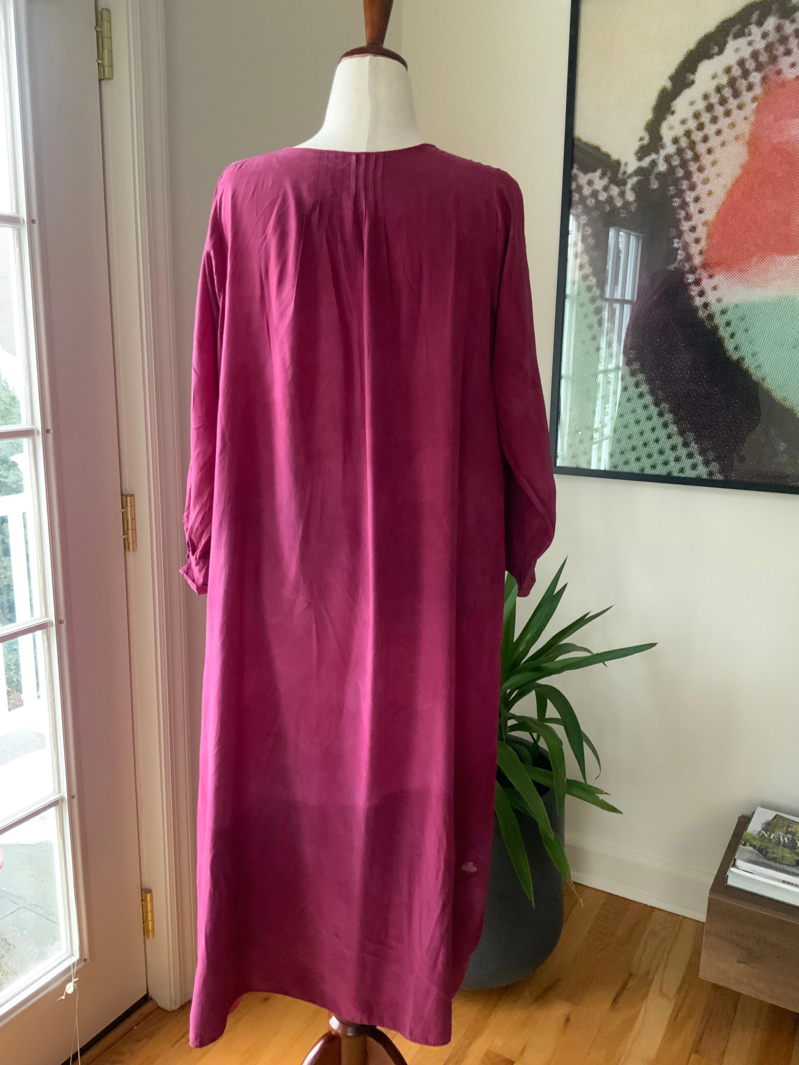 Long Sleeve Silk Nightgown - 20s - 20I