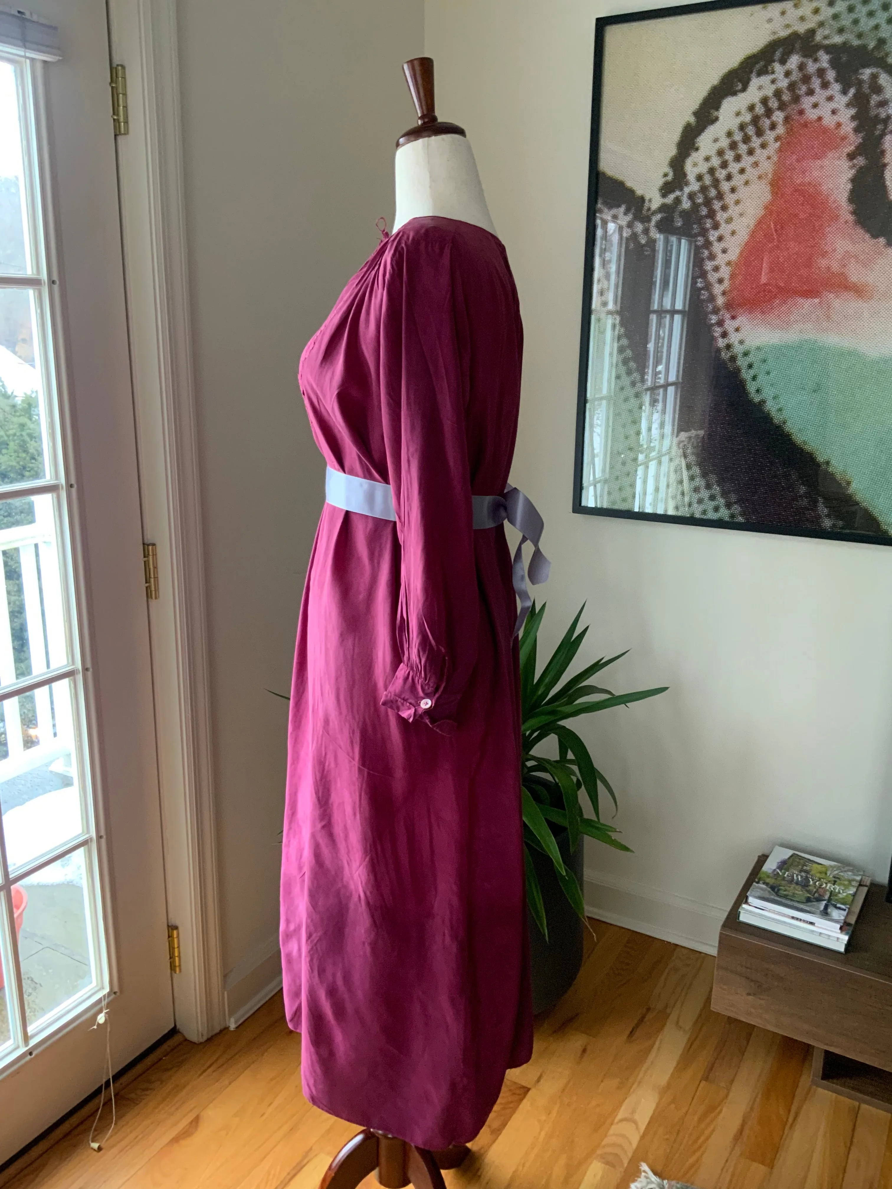 Long Sleeve Silk Nightgown - 20s - 20I