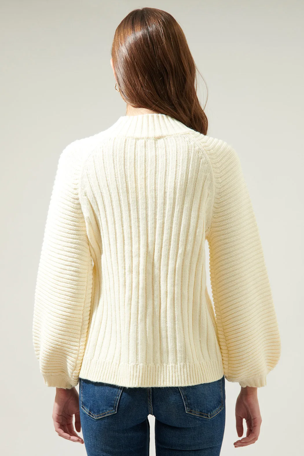 Mariela Mock Neck Chunky Knit Sweater