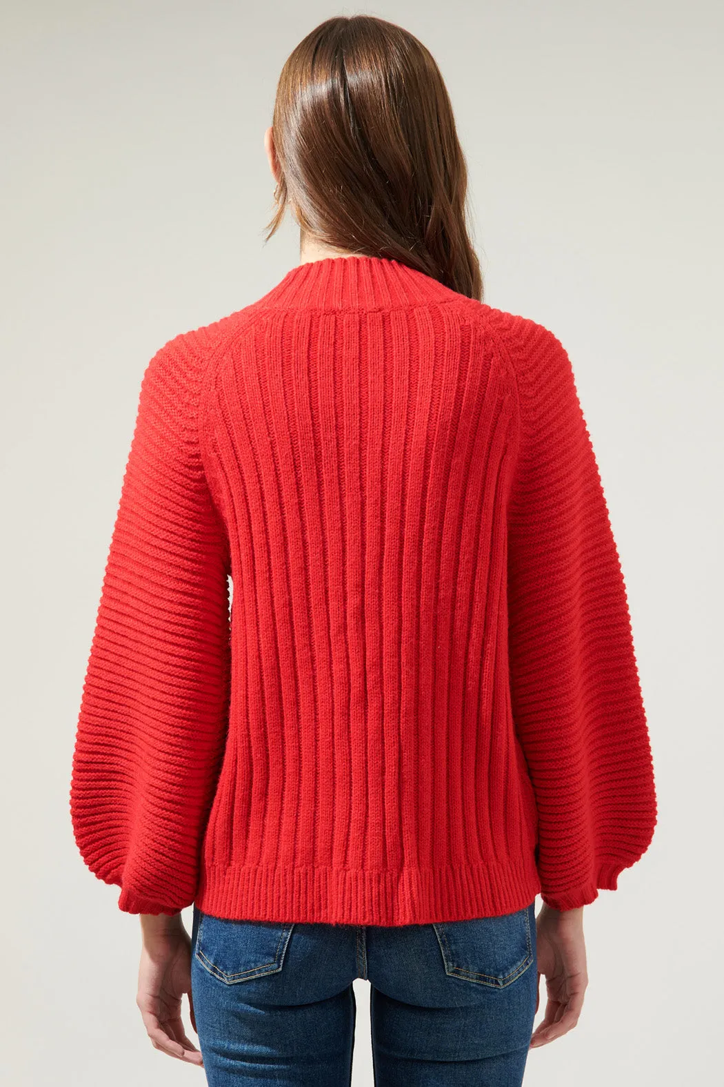 Mariela Mock Neck Chunky Knit Sweater