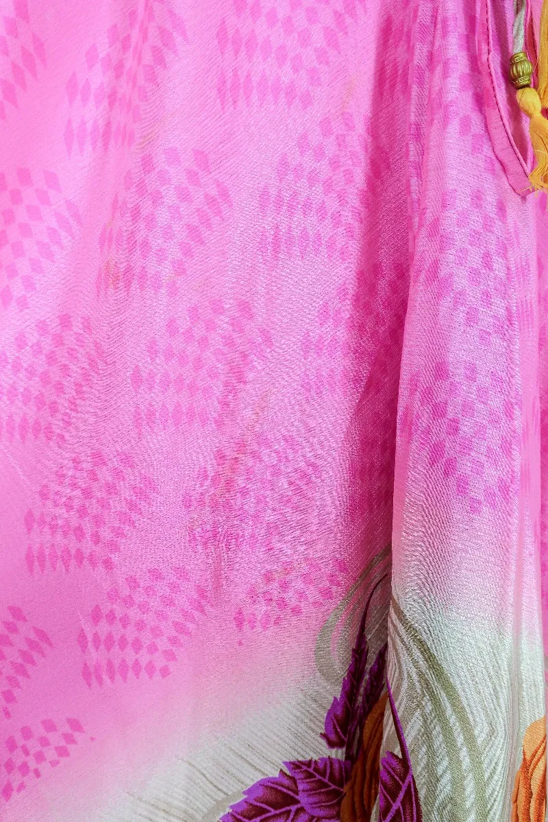 Medusa Harem Jumpsuit - Vintage Sari - Bubblegum Pink - L/XL