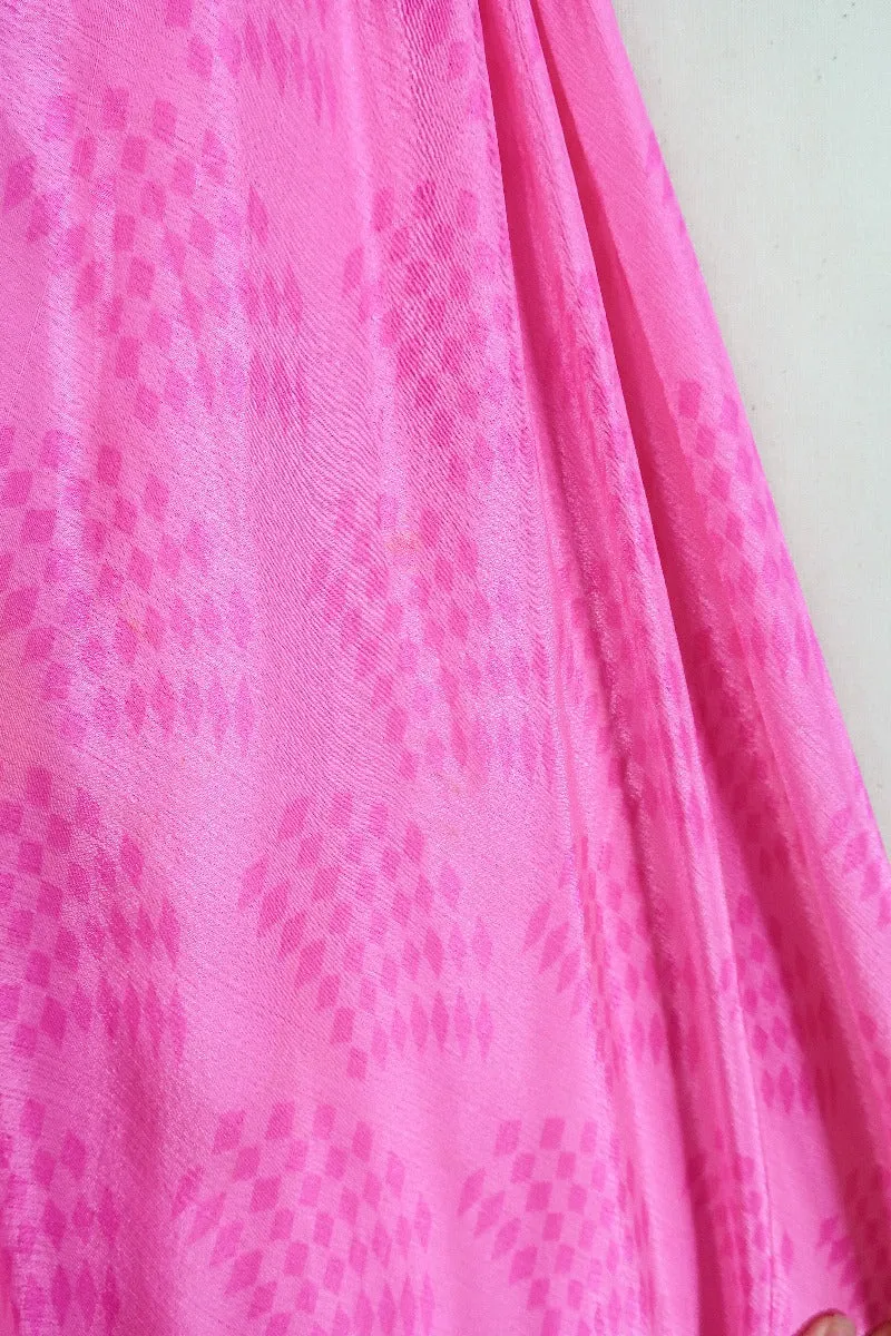 Medusa Harem Jumpsuit - Vintage Sari - Bubblegum Pink - L/XL