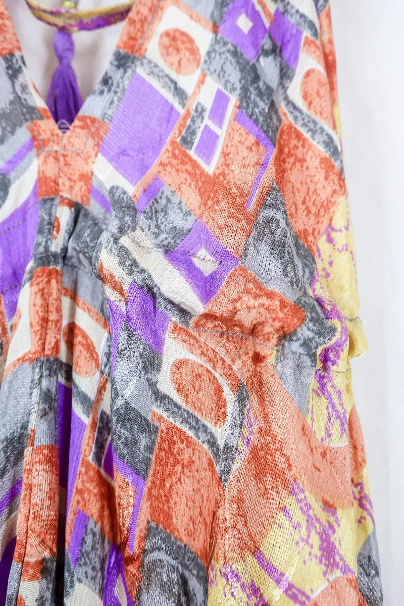Medusa Harem Jumpsuit - Vintage Sari - Fruit Punch Bubble  - S/M
