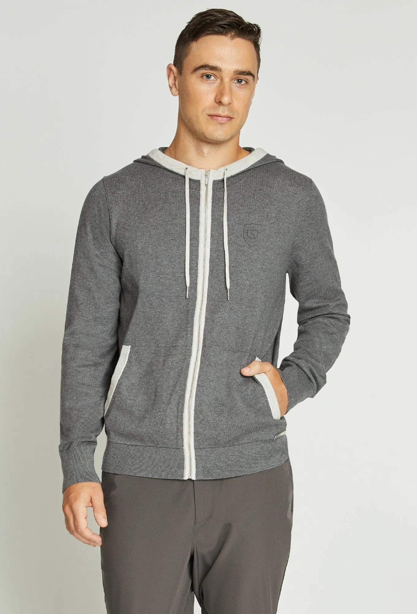 Men's Cotton & Cashmere Zip-Up