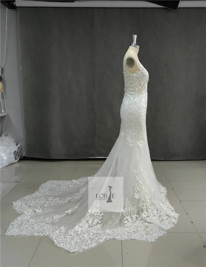 Mermaid Wedding Dresses Spaghetti Strap Soft Tulle Backless