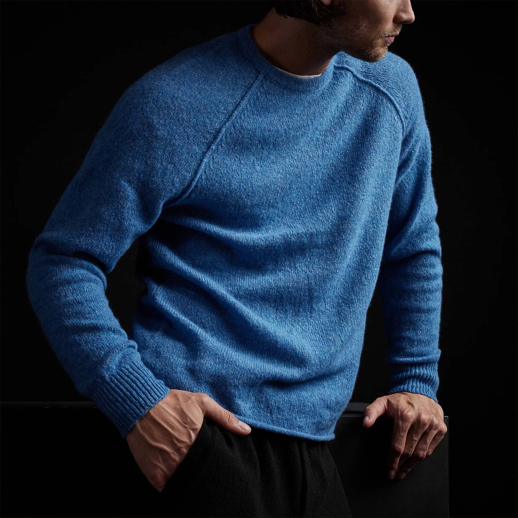 Mid Gauge Cashmere Sweatshirt - Blue Raspberry