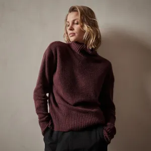 Mid Gauge Funnel Neck Sweater - Cordova