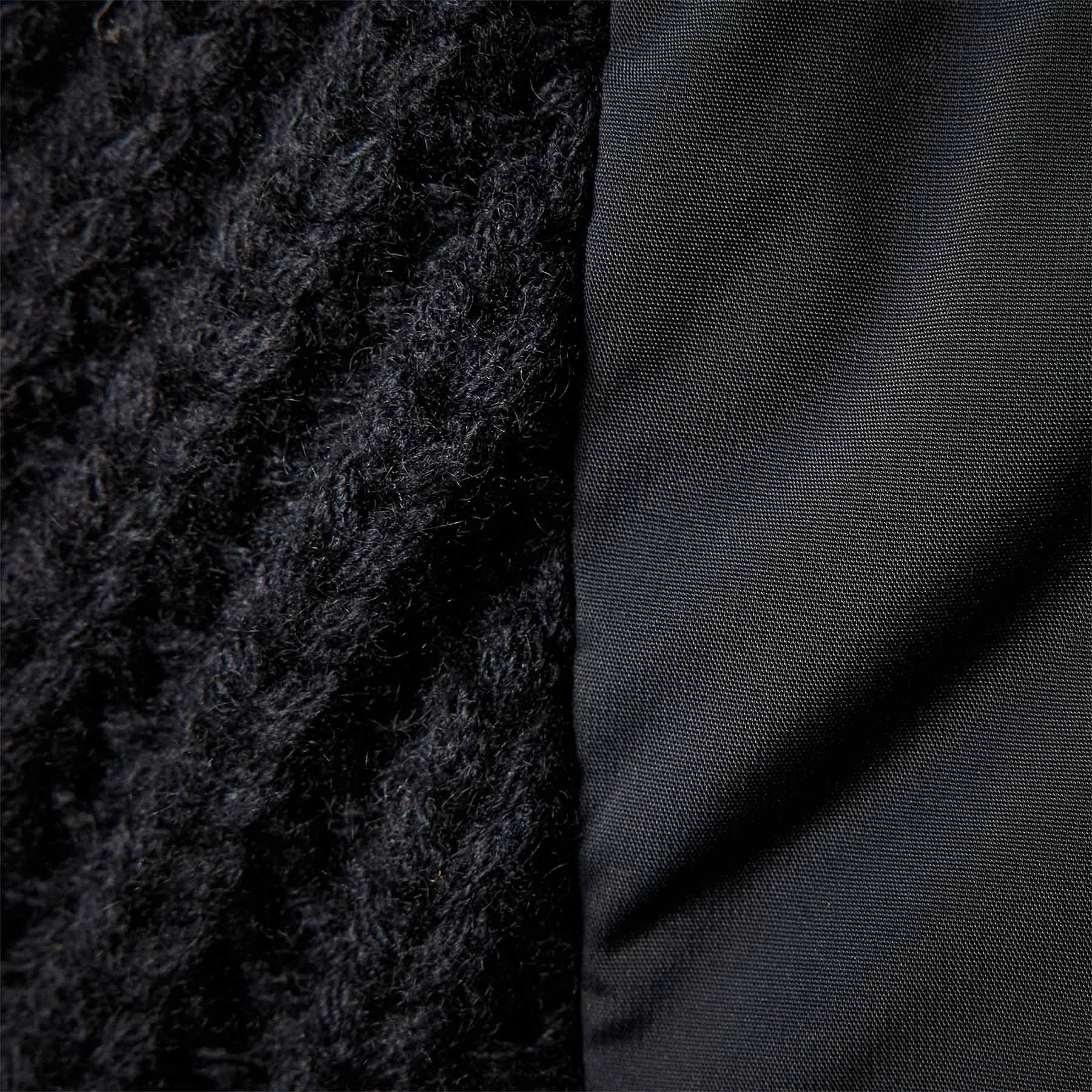 Mixed Media Zip Front Jacket - Black
