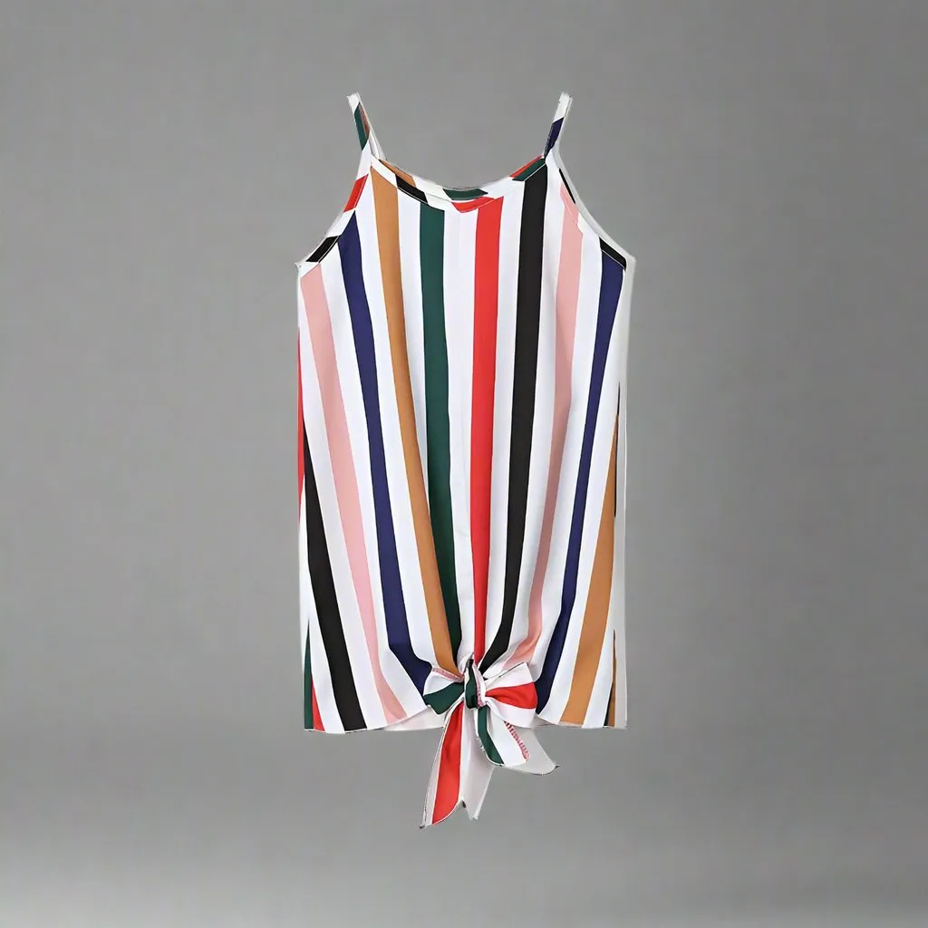 Mommy and Me Matching Rainbow Stripe Jumpsuit Set – Strapless for Moms & Tie-Knot for Girls