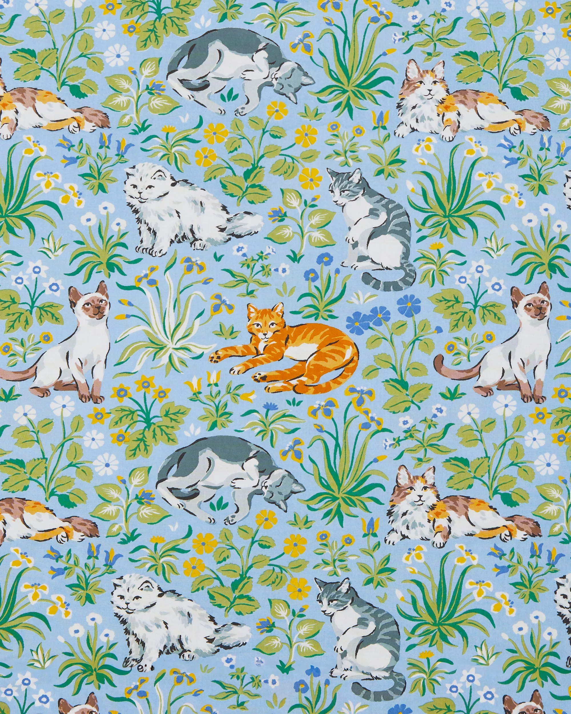 Must Love Cats - Retro Dreams Nightgown - Cornflower