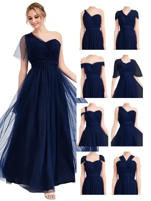 Navy Blue MULTI WAY Sweetheart Tulle Bridesmaid Dress