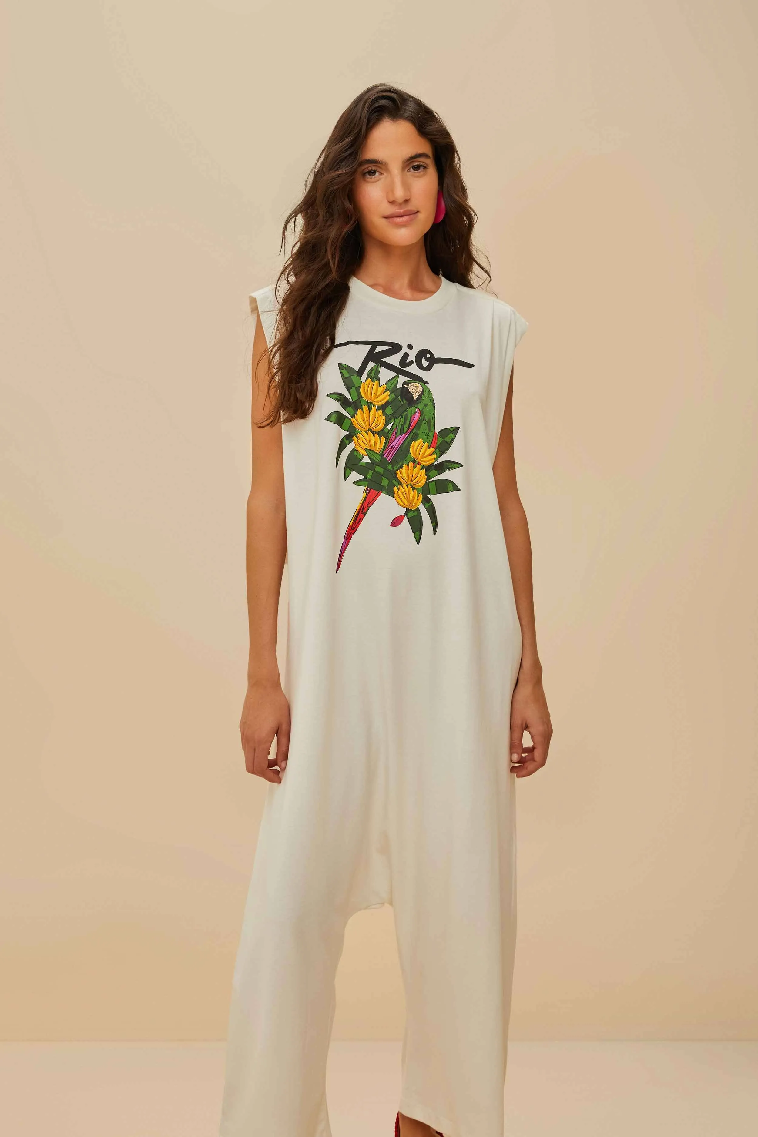 Off-White Rio Macaw Organic Cotton Jumpsuit
