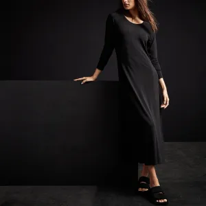Open Seam Raglan Dress - Black