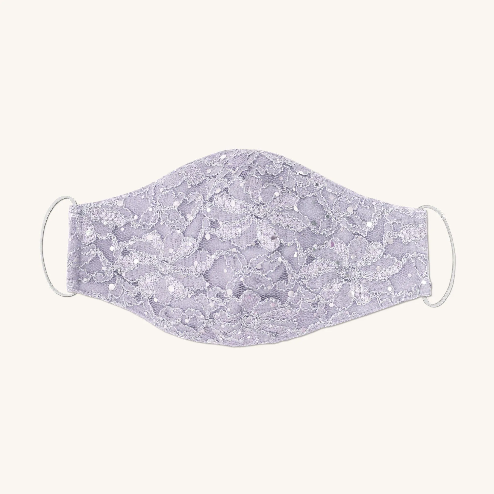 Pale Lavender Lace Sequin Mask