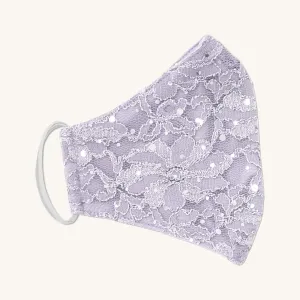 Pale Lavender Lace Sequin Mask