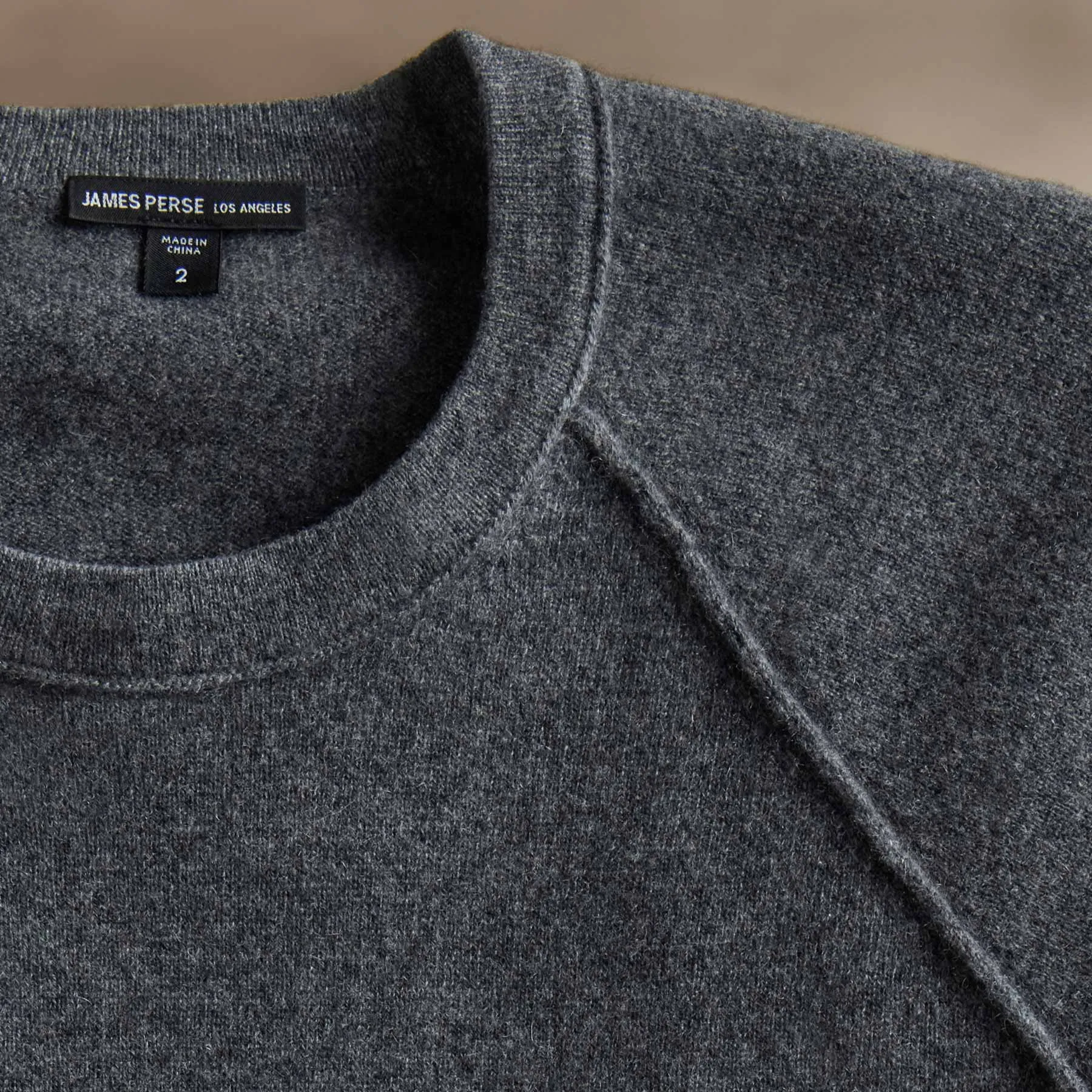 Palm Tree Cashmere Raglan - Flannel/Black