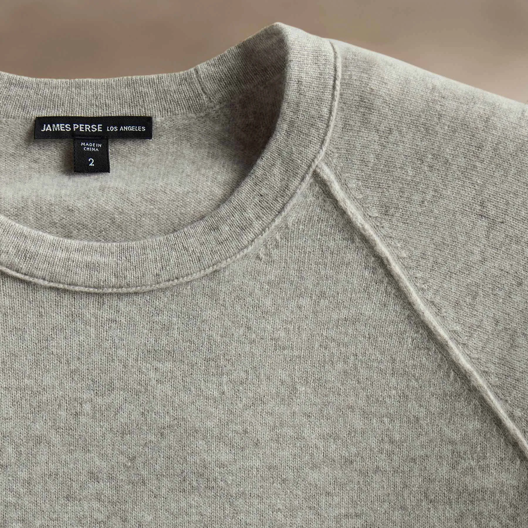 Palm Tree Cashmere Raglan - Stone/Black
