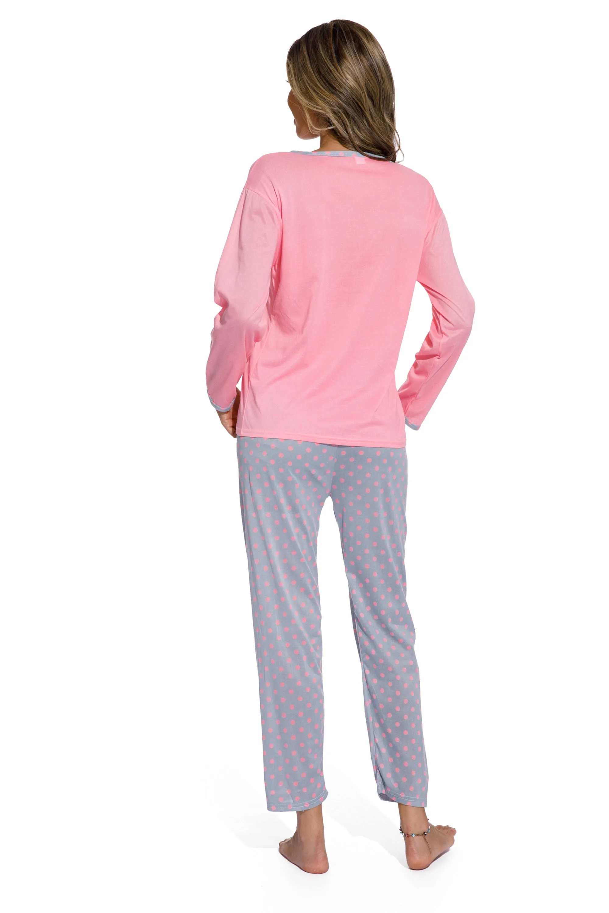 Pink-Cute Long eared rabbit Print Sleepsuit