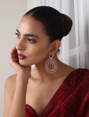 Pink Loops American Diamond Earrings
