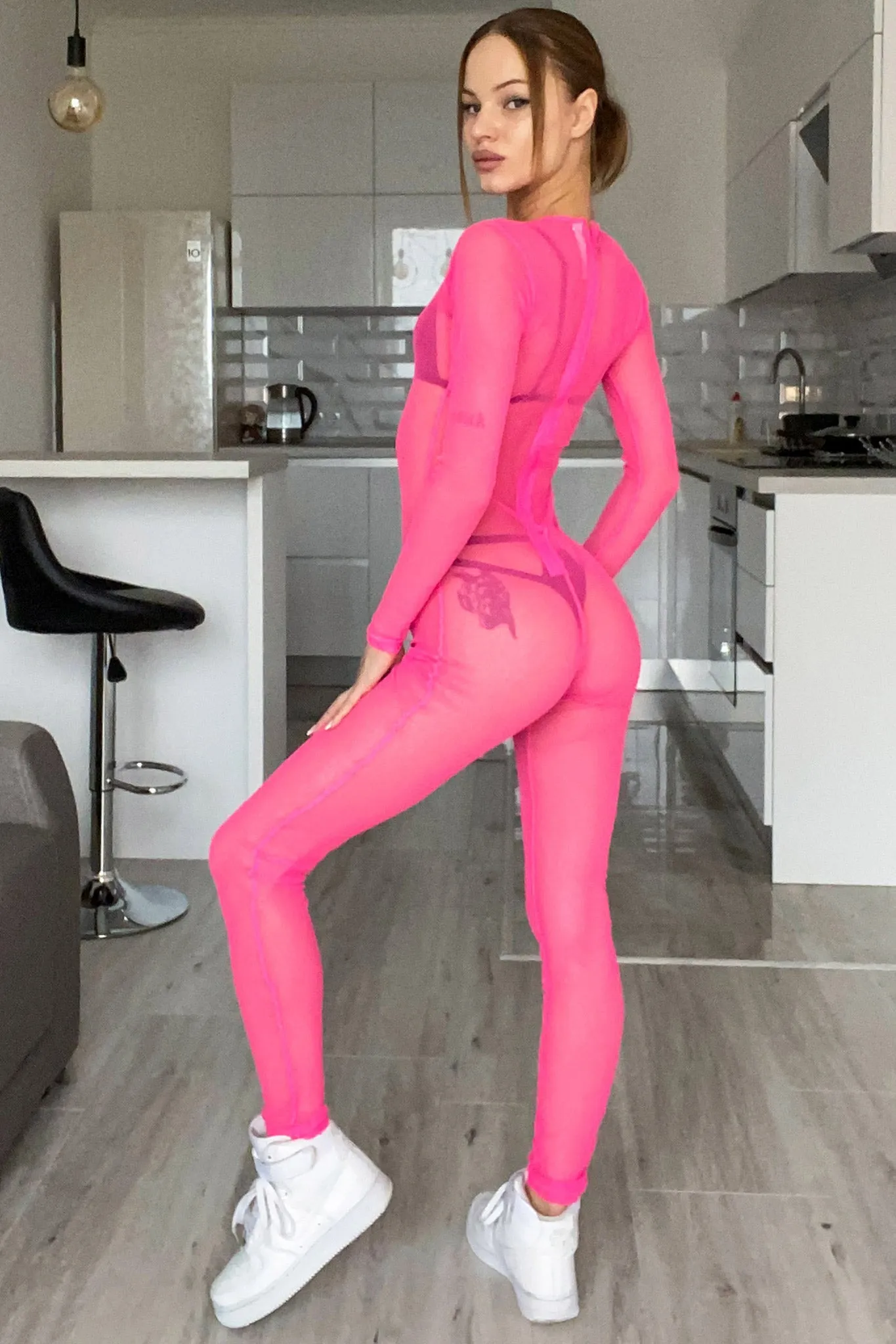 Pinkcore Mesh Jumpsuit