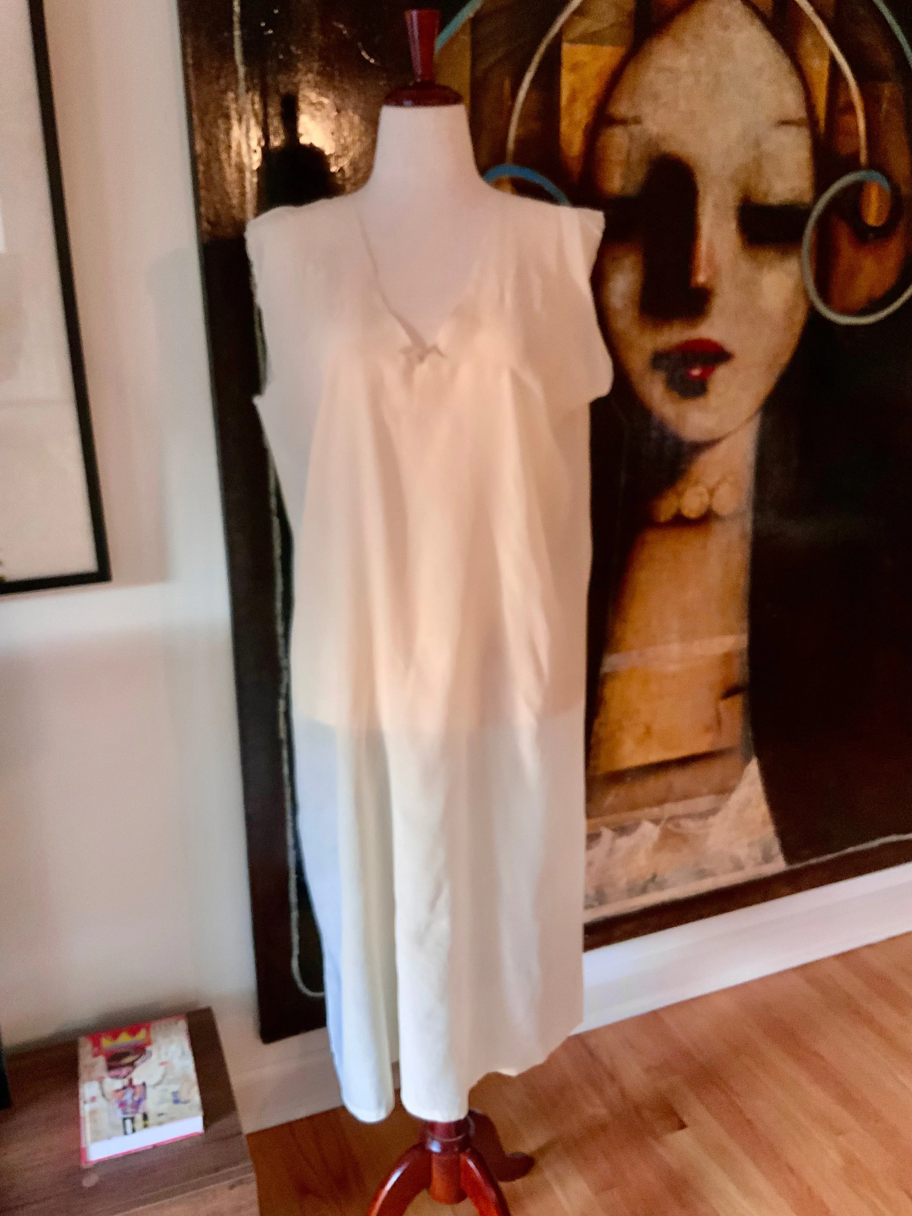Pure Silk Nightgown - Embroidered - 20s - 20P