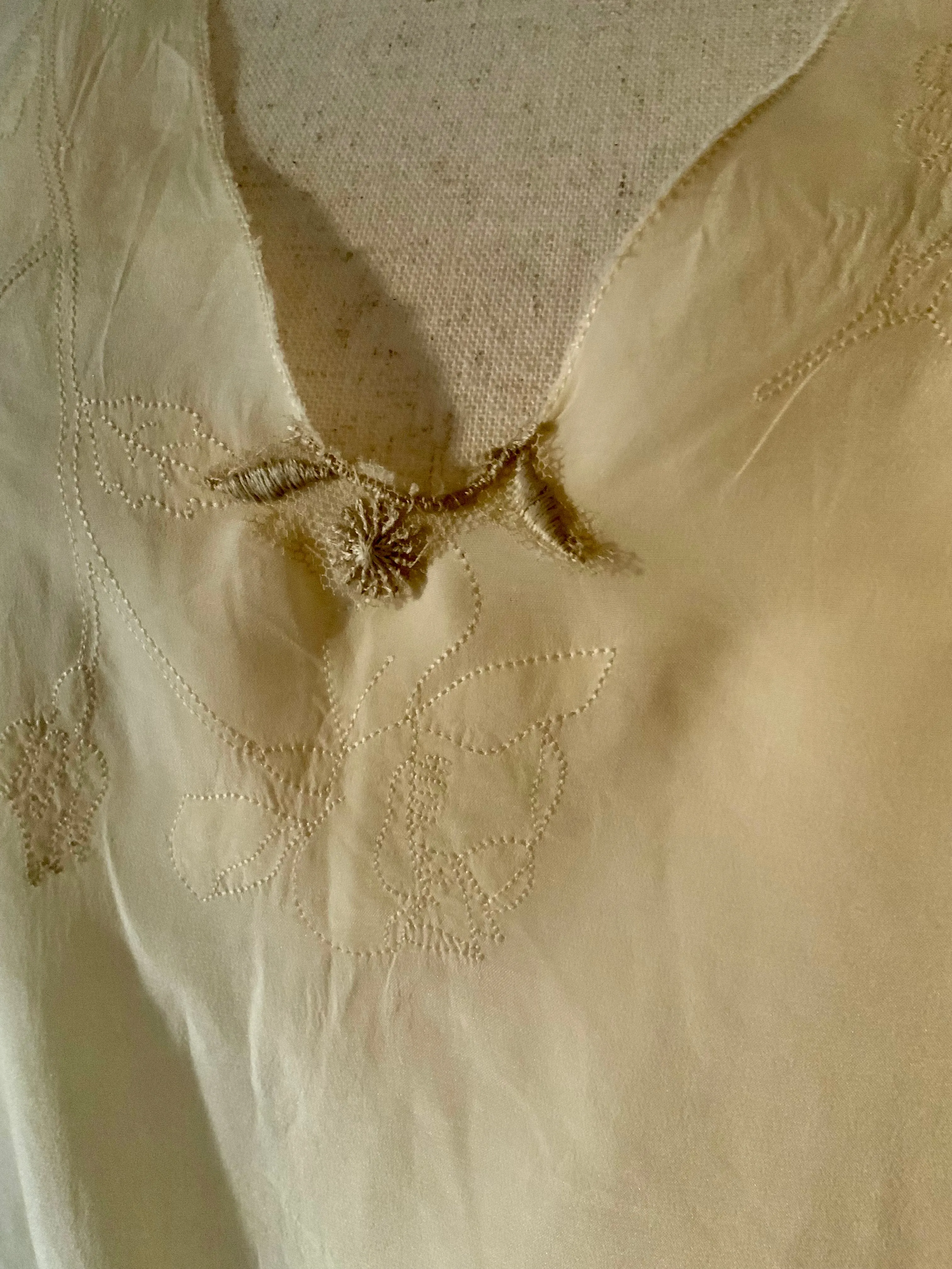 Pure Silk Nightgown - Embroidered - 20s - 20P