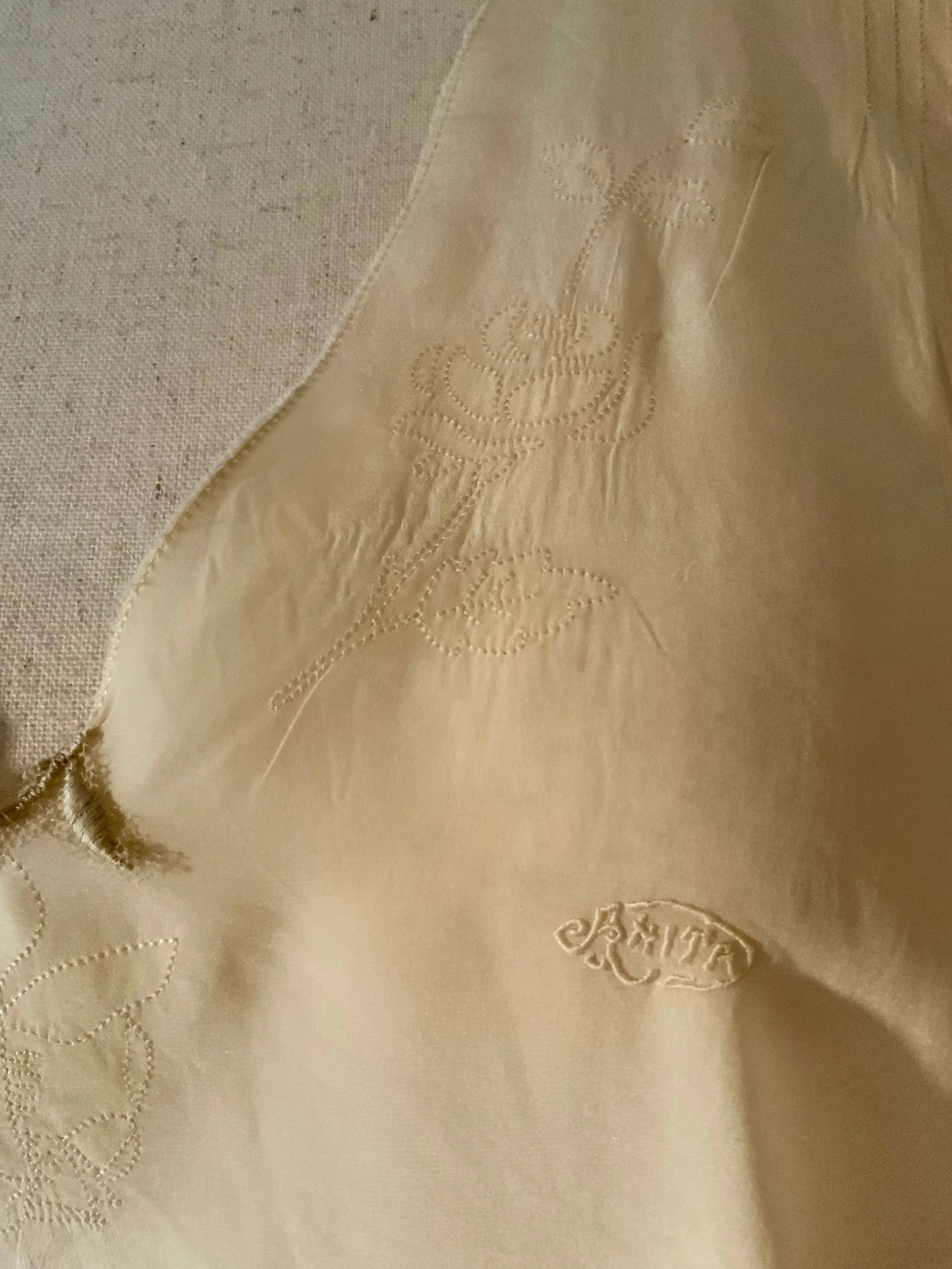 Pure Silk Nightgown - Embroidered - 20s - 20P