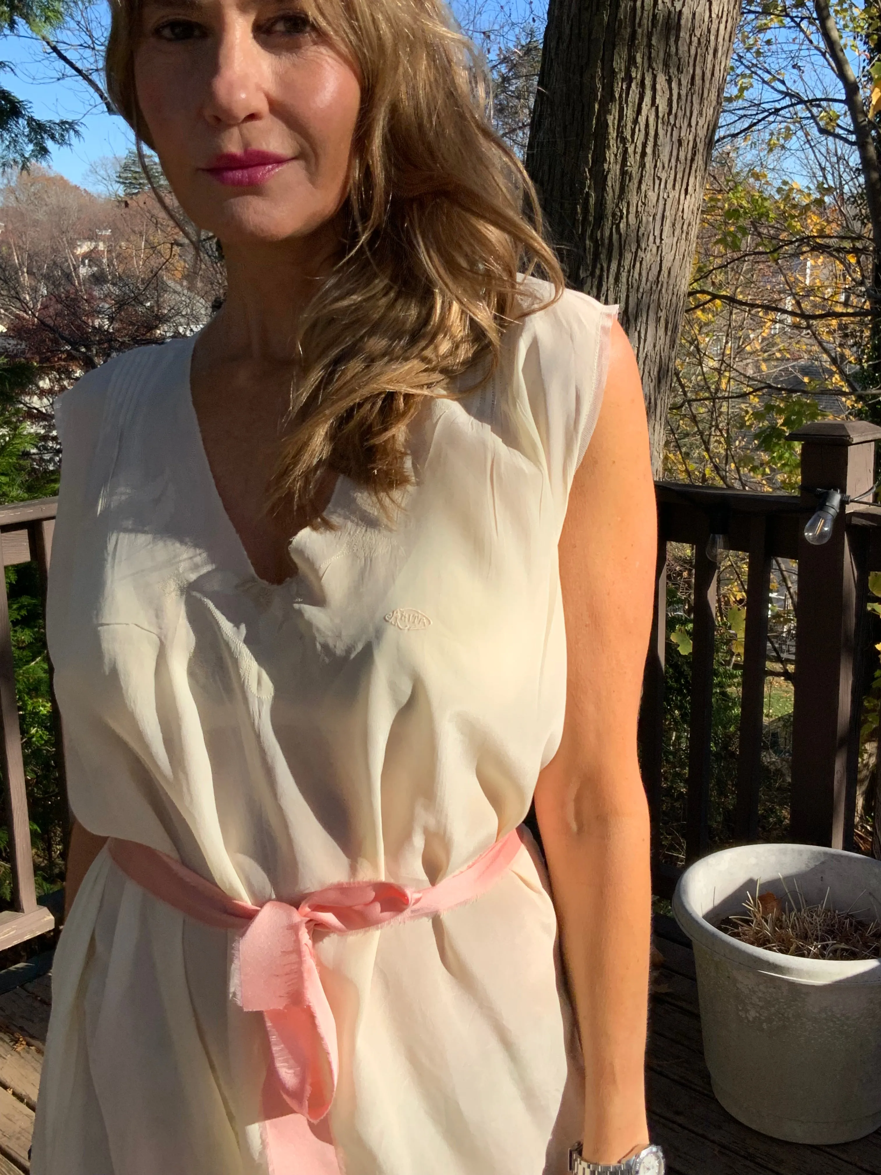 Pure Silk Nightgown - Embroidered - 20s - 20P