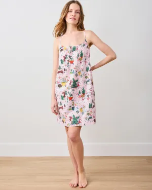 Rabbit Topiary - Cami Nightgown - Easter Pink