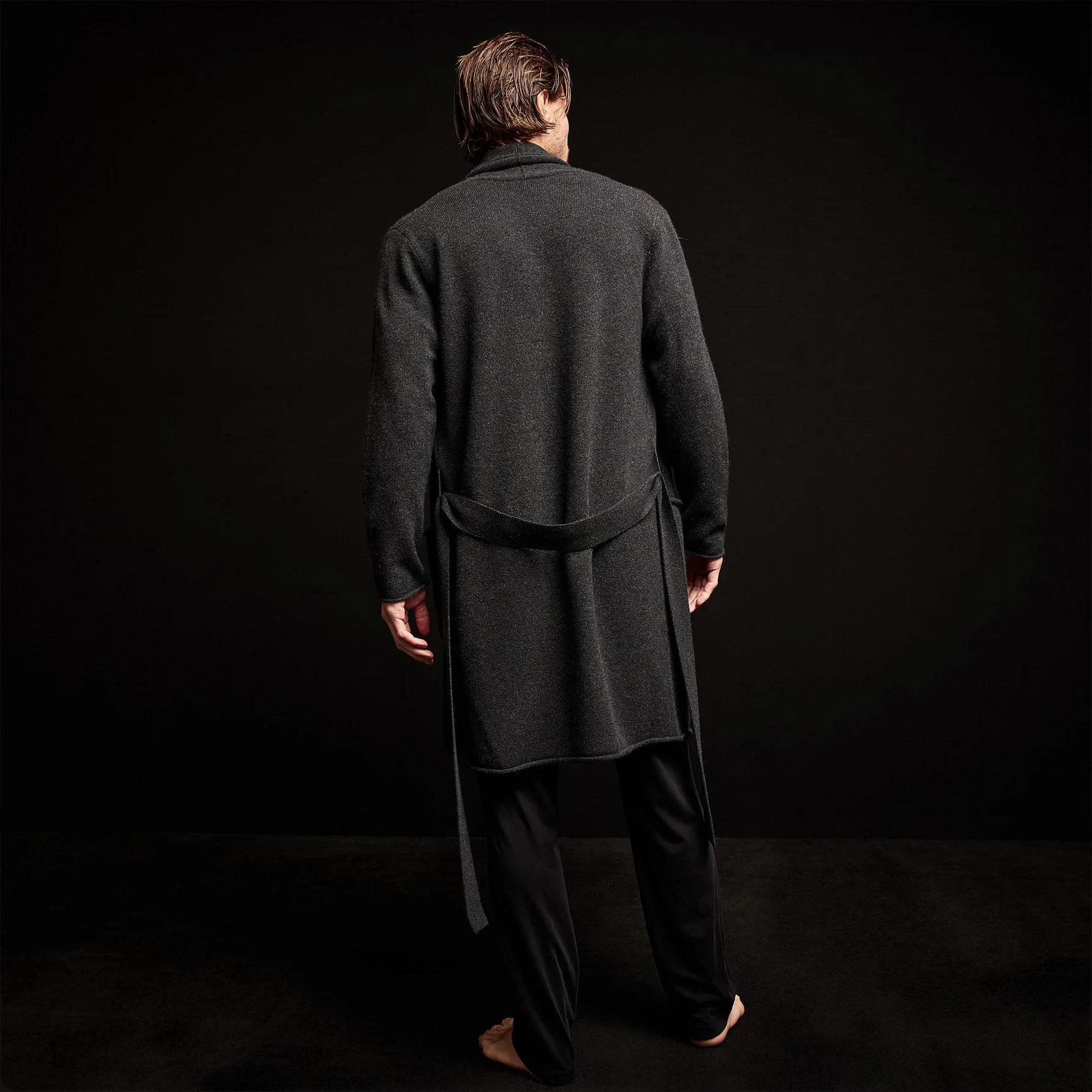 Recycled Cashmere Robe - Coal
