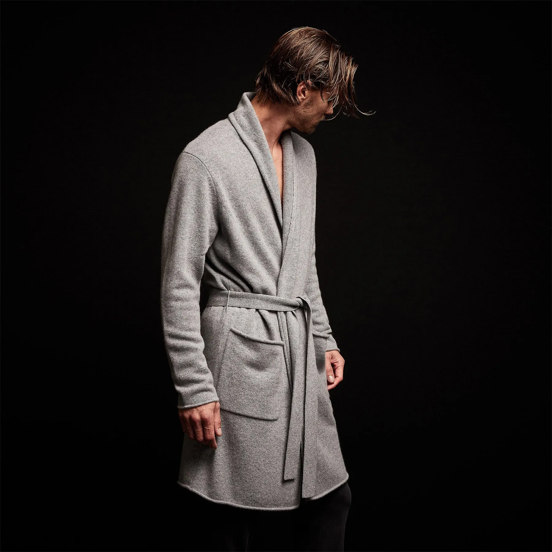Recycled Cashmere Robe - Heather Grey