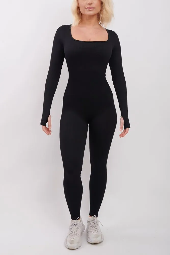 Ribbed Nylon Seamless Jumpsuit