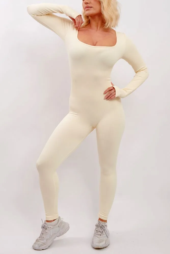 Ribbed Nylon Seamless Jumpsuit