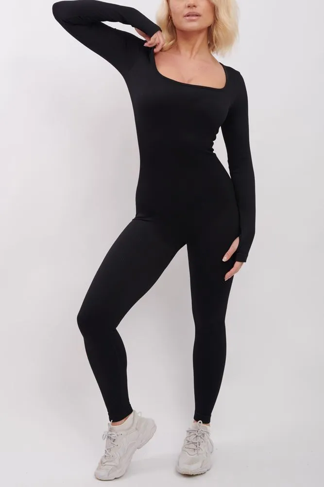 Ribbed Nylon Seamless Jumpsuit