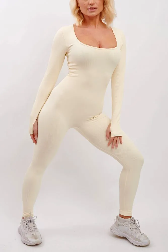 Ribbed Nylon Seamless Jumpsuit