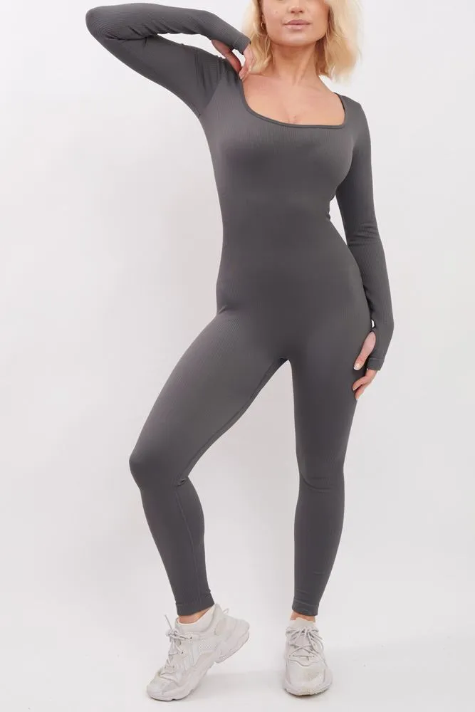 Ribbed Nylon Seamless Jumpsuit