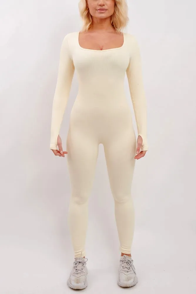 Ribbed Nylon Seamless Jumpsuit
