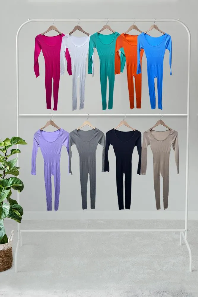 Ribbed Nylon Seamless Jumpsuit