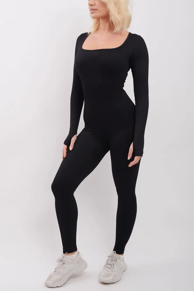 Ribbed Nylon Seamless Jumpsuit
