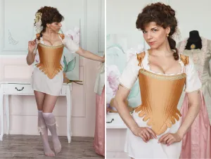 Rococo Marie-Antoinette 18 century gold silk corset