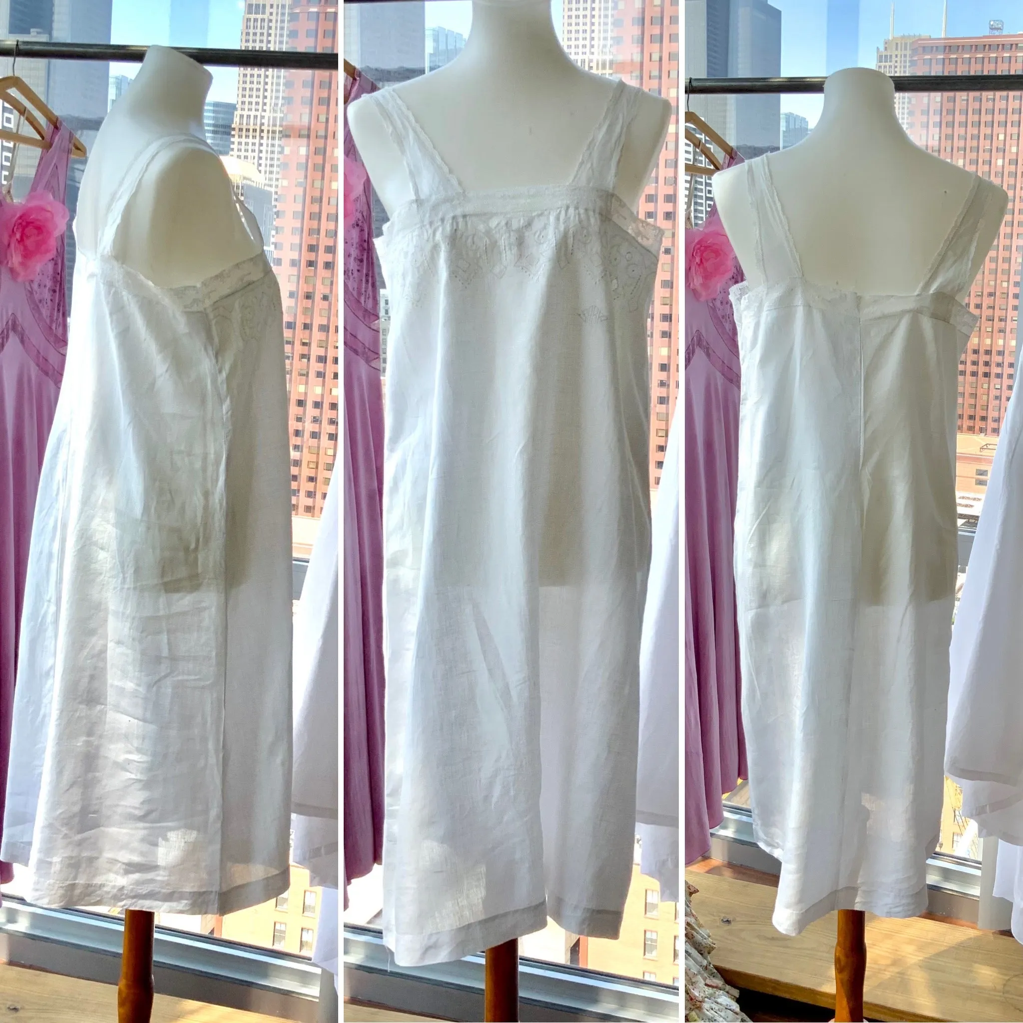 Sara Antique Cotton Slip Dress - 1900