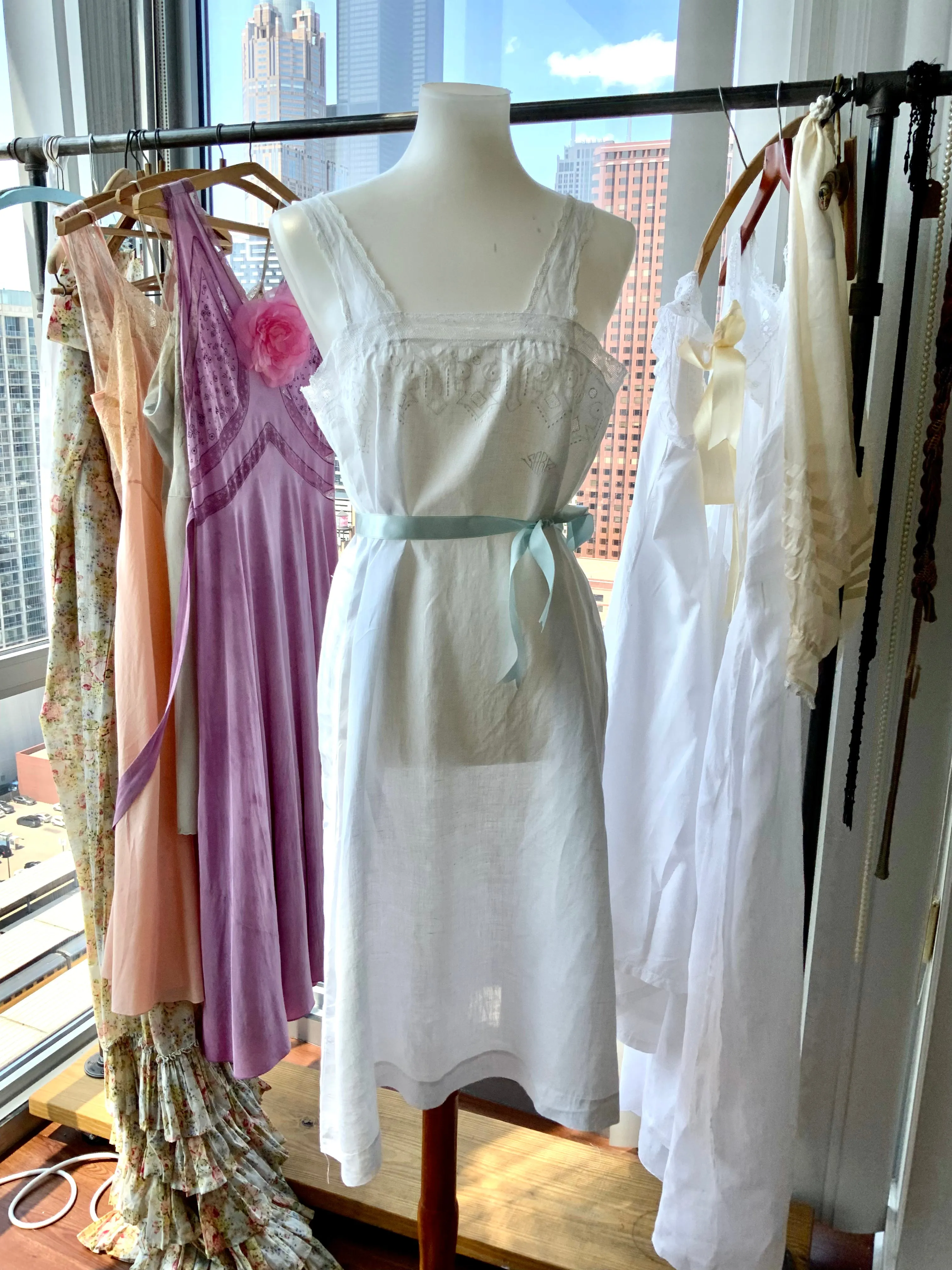 Sara Antique Cotton Slip Dress - 1900