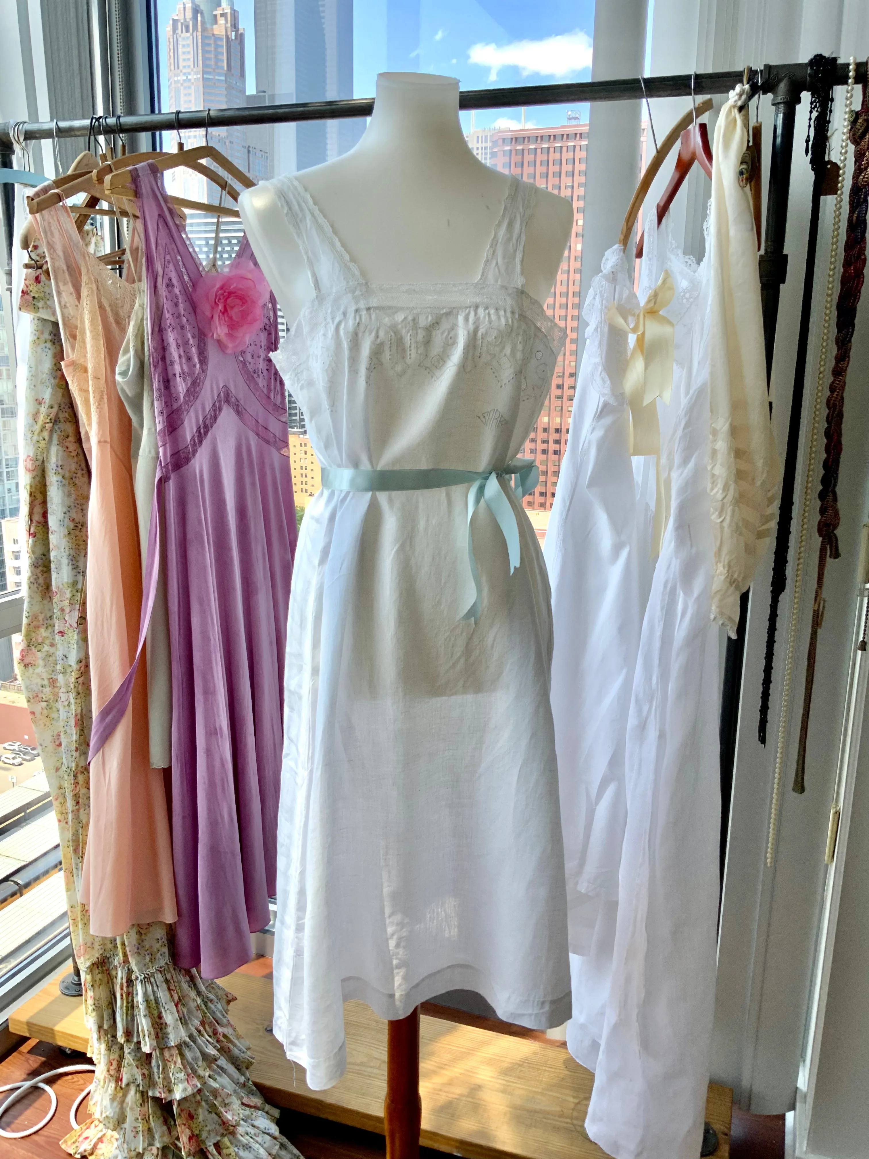 Sara Antique Cotton Slip Dress - 1900