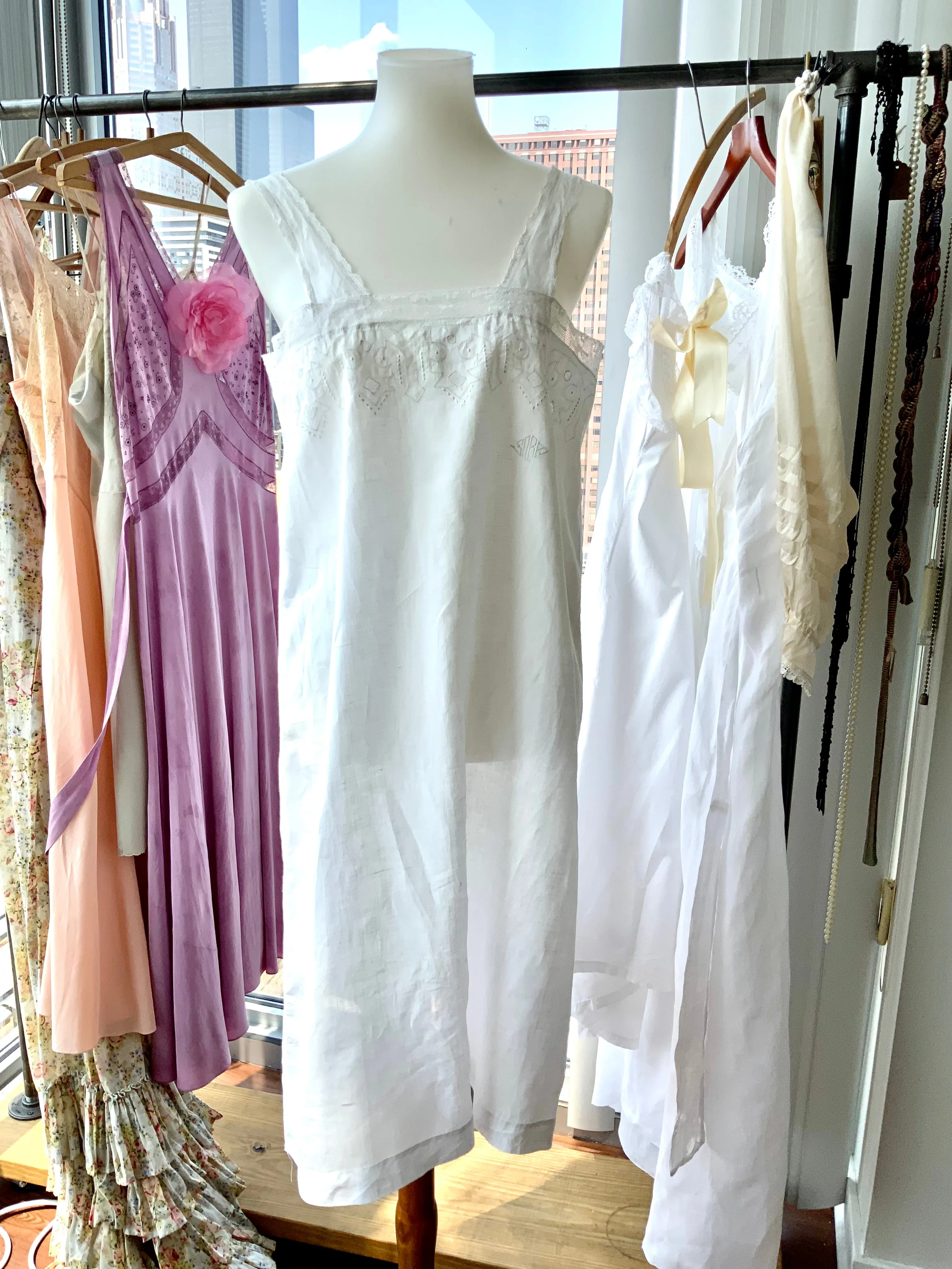 Sara Antique Cotton Slip Dress - 1900