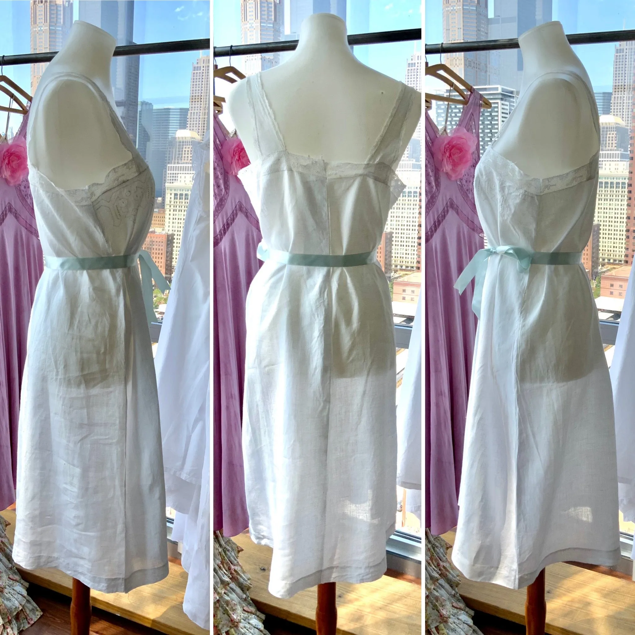 Sara Antique Cotton Slip Dress - 1900