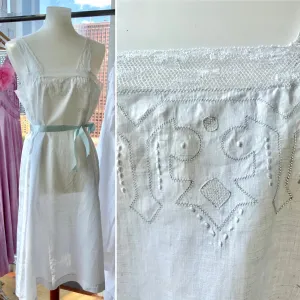 Sara Antique Cotton Slip Dress - 1900